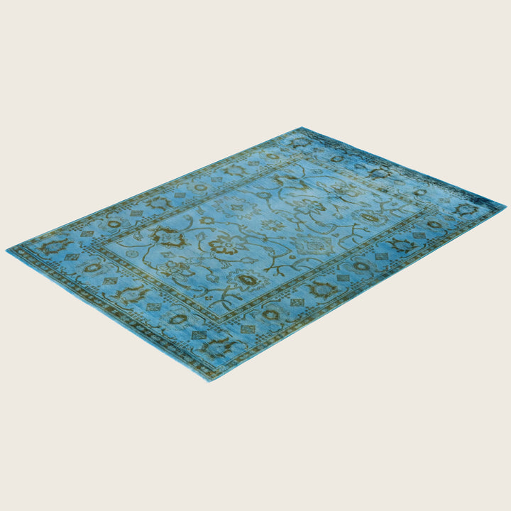 Blue Traditional Samsara Wool Rug - 4'7" x 6'5"