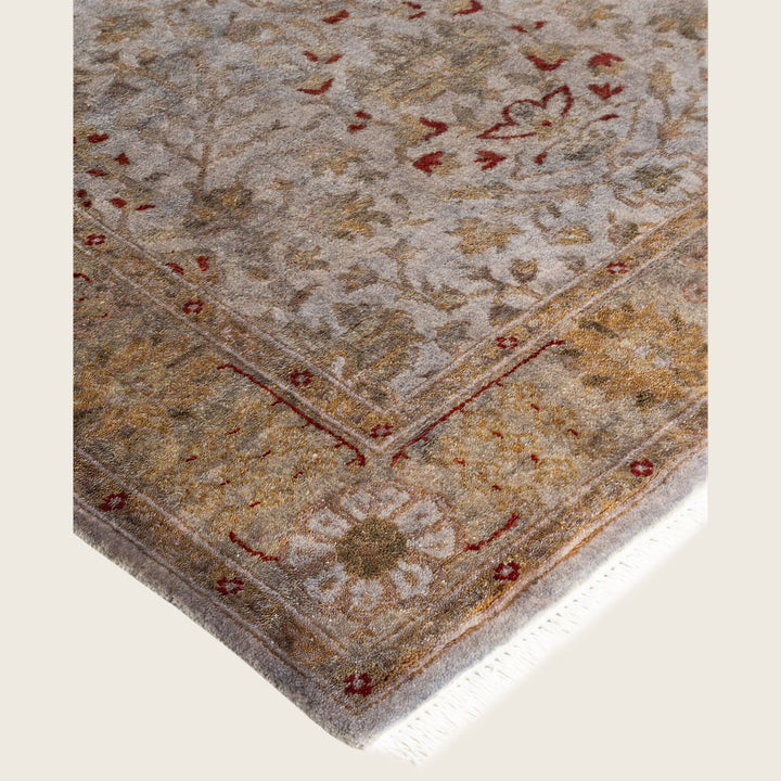 Grey Traditional Samsara Wool Runner - 3' x 16'3"