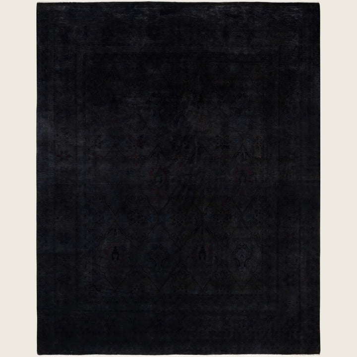 Black Traditional Samsara Wool Rug - 8'3" x 9'10"