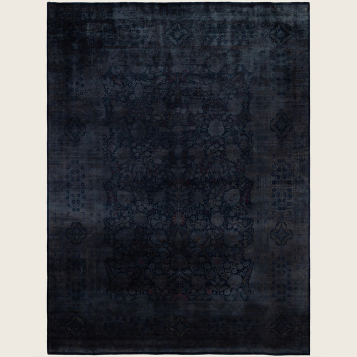 Black Traditional Samsara Wool Rug - 8'10" x 11'10"