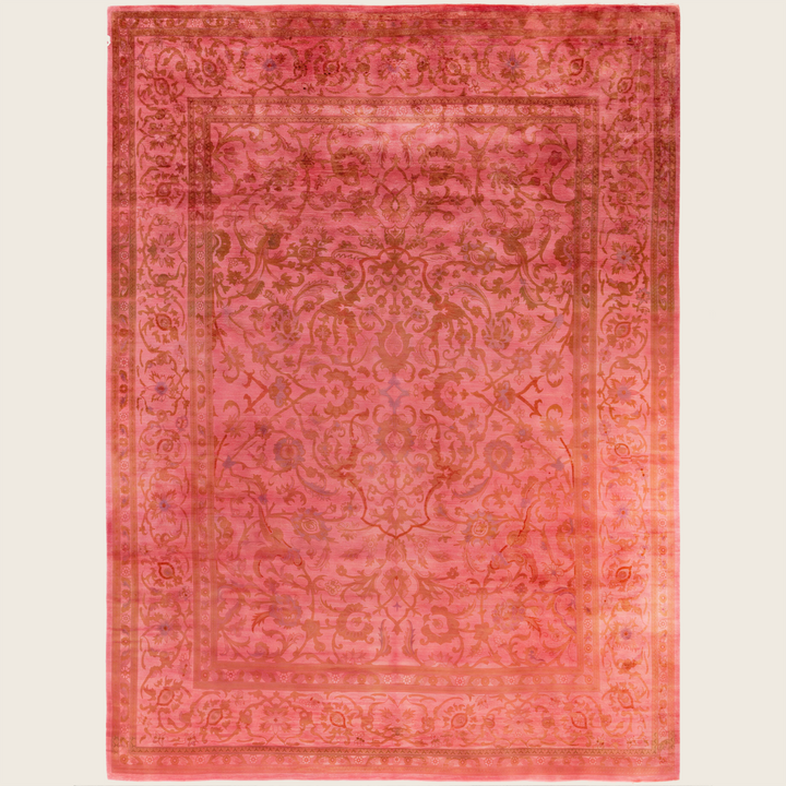Pink Traditional Samsara Wool Rug - 9'1" x 11'10"