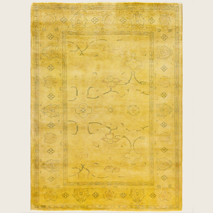 Yellow Traditional Samsara Wool Rug - 4'2" x 5'9"