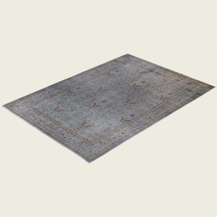 Grey Traditional Samsara Wool Rug - 10'1" x 14'5"