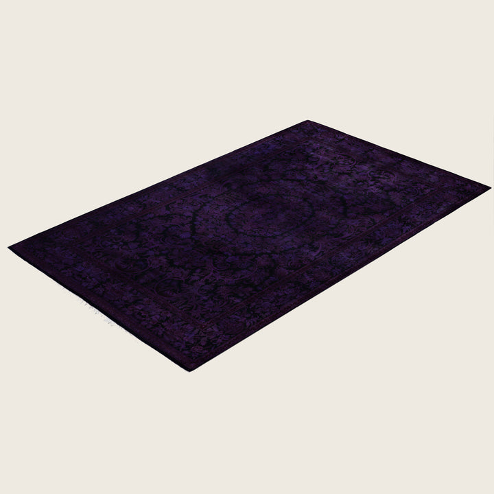 Purple Traditional Samsara Wool Rug - 4'1" x 6'5"