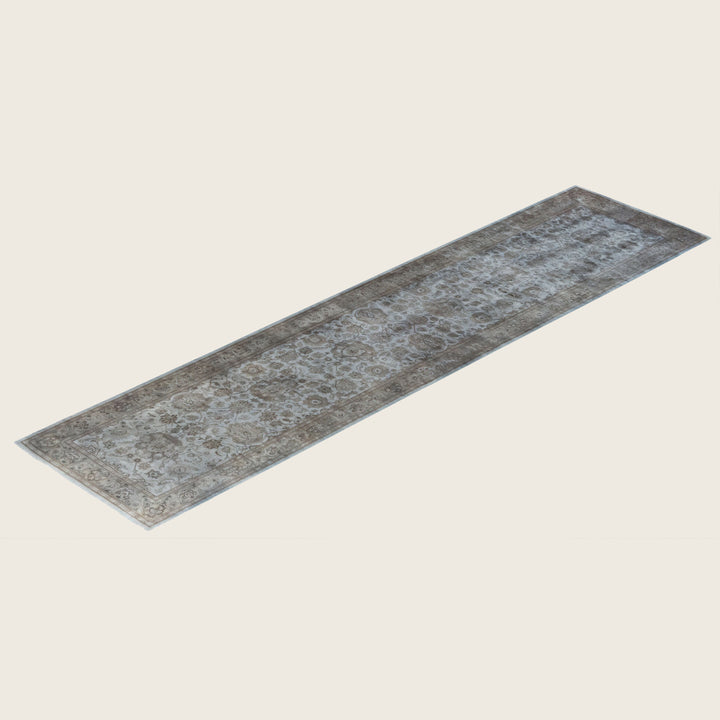 Grey Traditional Samsara Wool Runner - 2'7" x 10'7"