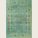 Green Traditional Samsara Wool Rug - 4'1" x 6'2"