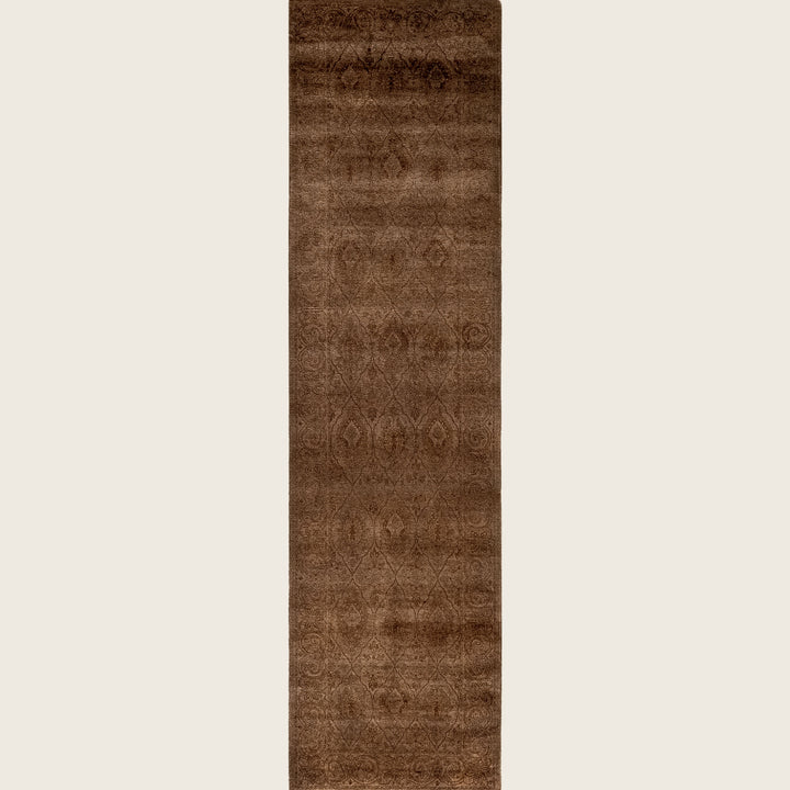 Brown Traditional Samsara Wool Runner - 2'6" x 9'10"