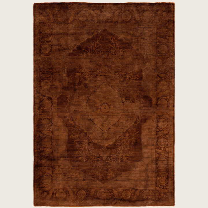 Brown Traditional Samsara Wool Rug - 4'3" x 6'1"