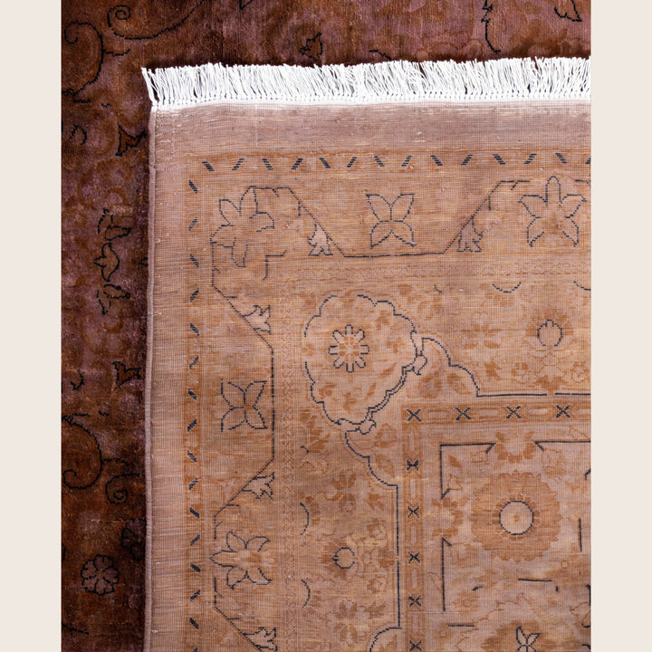Brown Traditional Samsara Wool Rug - 9'1" x 12'