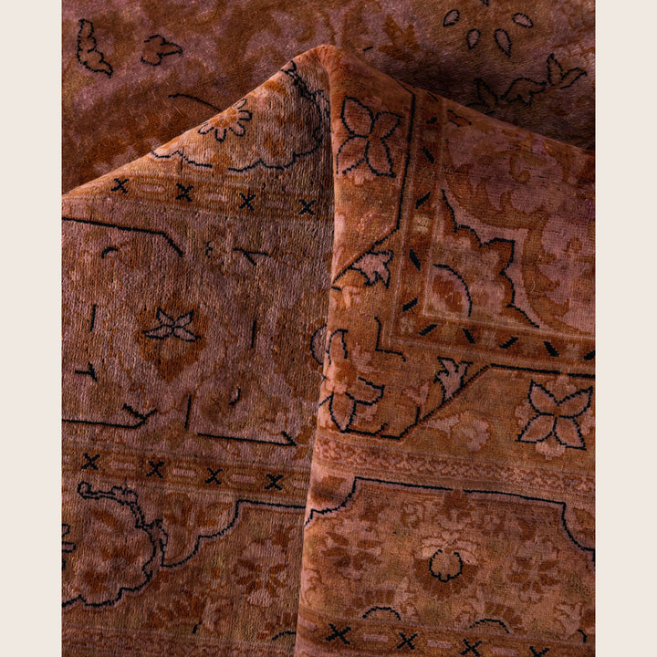 Brown Traditional Samsara Wool Rug - 9'1" x 12'