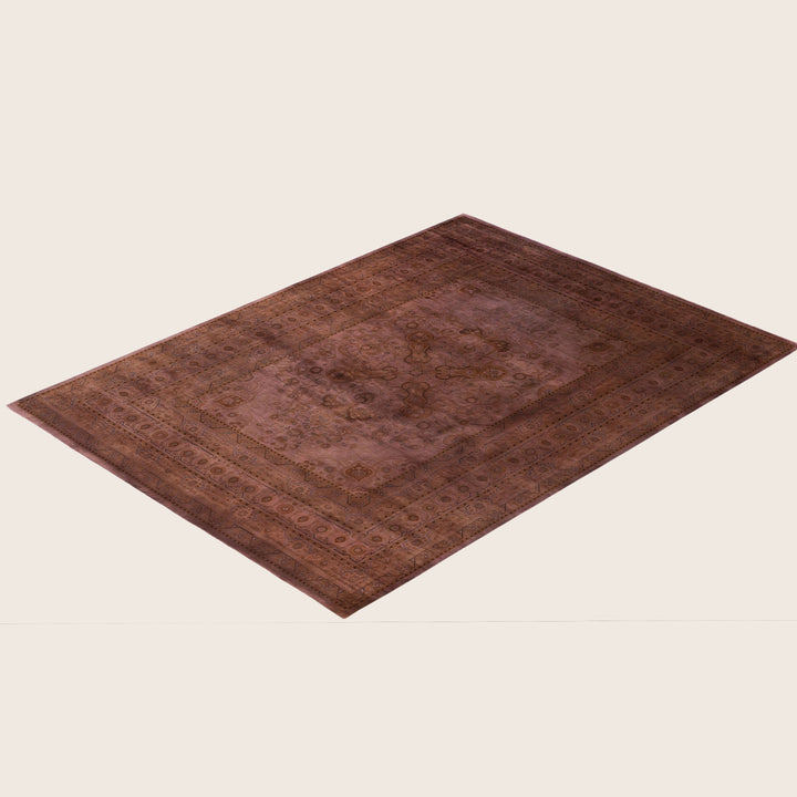Brown Traditional Samsara Wool Rug - 9'1" x 12'