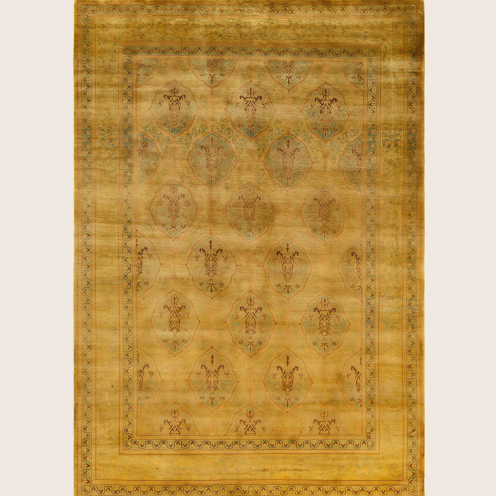 Gold Traditional Samsara Wool Rug - 6'3" x 9'