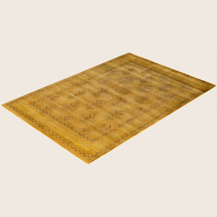 Gold Traditional Samsara Wool Rug - 6'3" x 9'