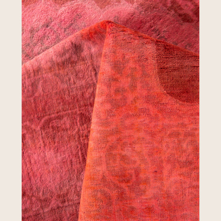 Pink Traditional Samsara Wool Rug - 6'3" x 9'3"