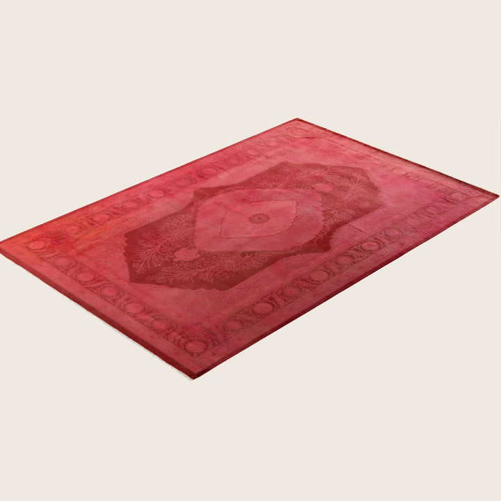 Pink Traditional Samsara Wool Rug - 6'3" x 9'3"