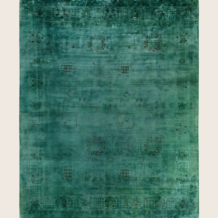 Green Traditional Samsara Wool Rug - 8'1" x 9'10"