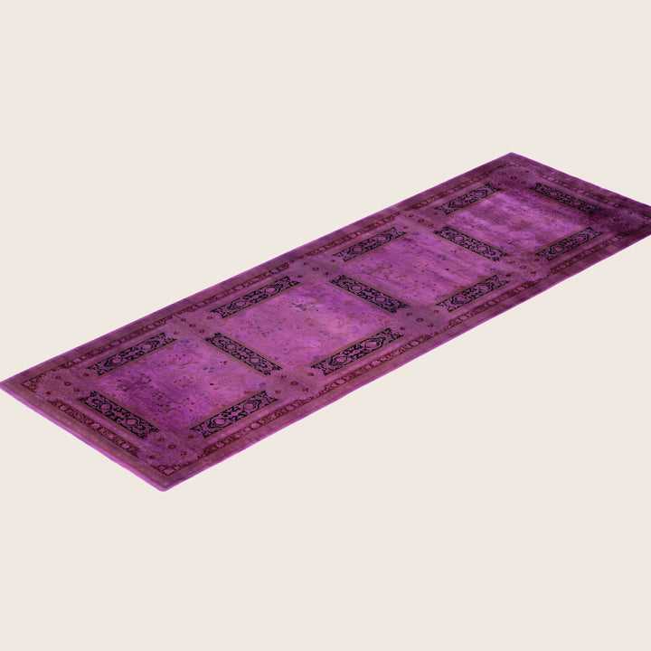 Purple Traditional Samsara Wool Runner - 3' x 9'1"