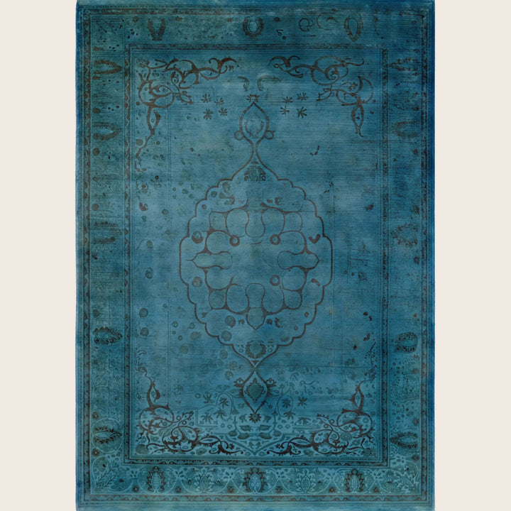 Blue Traditional Samsara Wool Rug - 4'2" x 6'1"