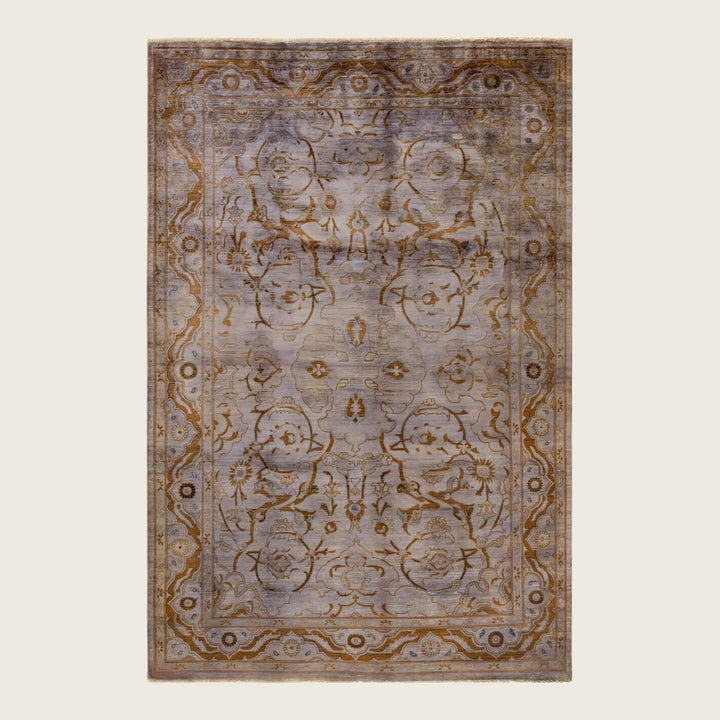 Grey Traditional Samsara Wool Rug - 6'1" x 9'2"