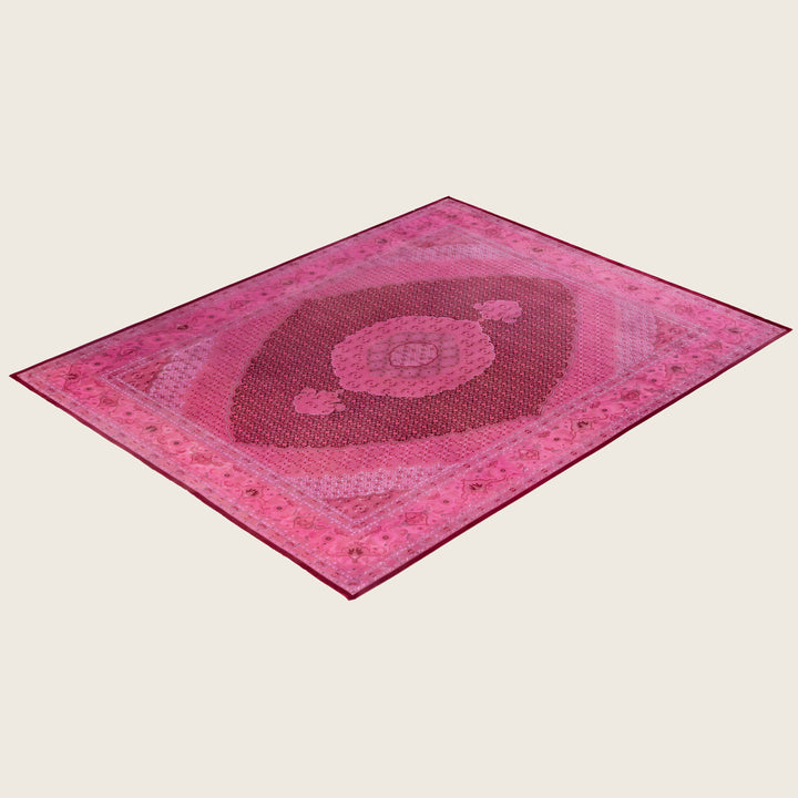 Pink Traditional Samsara Wool Rug - 8'1" x 10'5"