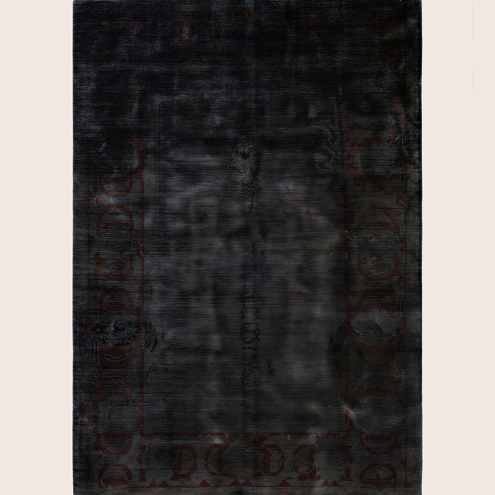 Black Traditional Samsara Wool Rug - 6' x 8'8"