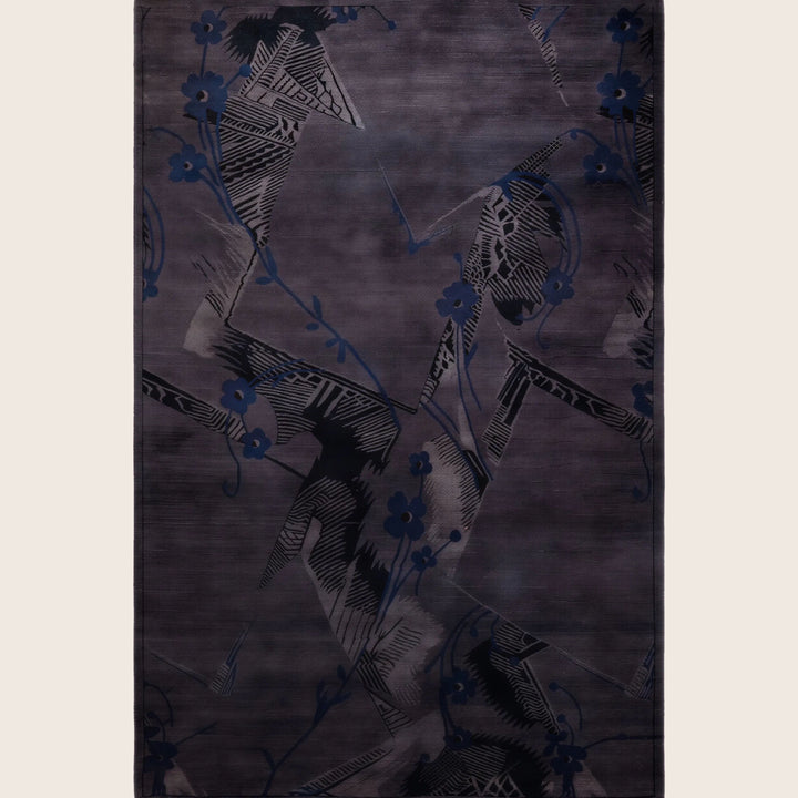 Charcoal Traditional Samsara Wool Rug - 6' x 8'10"