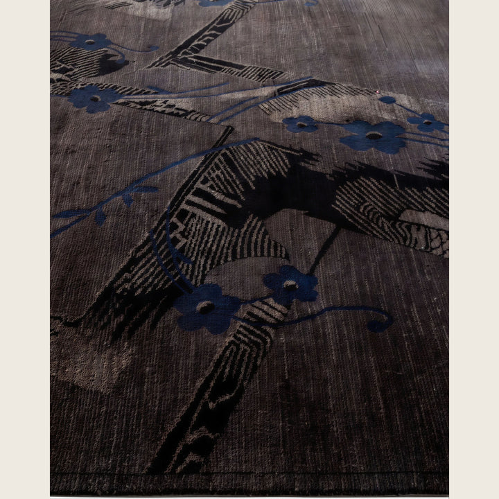 Charcoal Traditional Samsara Wool Rug - 6' x 8'10"