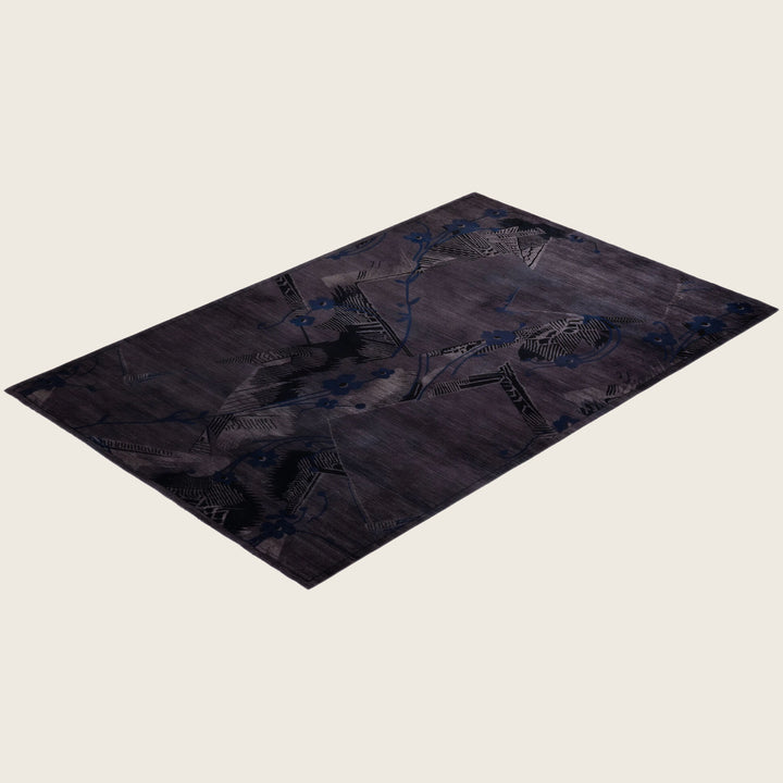Charcoal Traditional Samsara Wool Rug - 6' x 8'10"