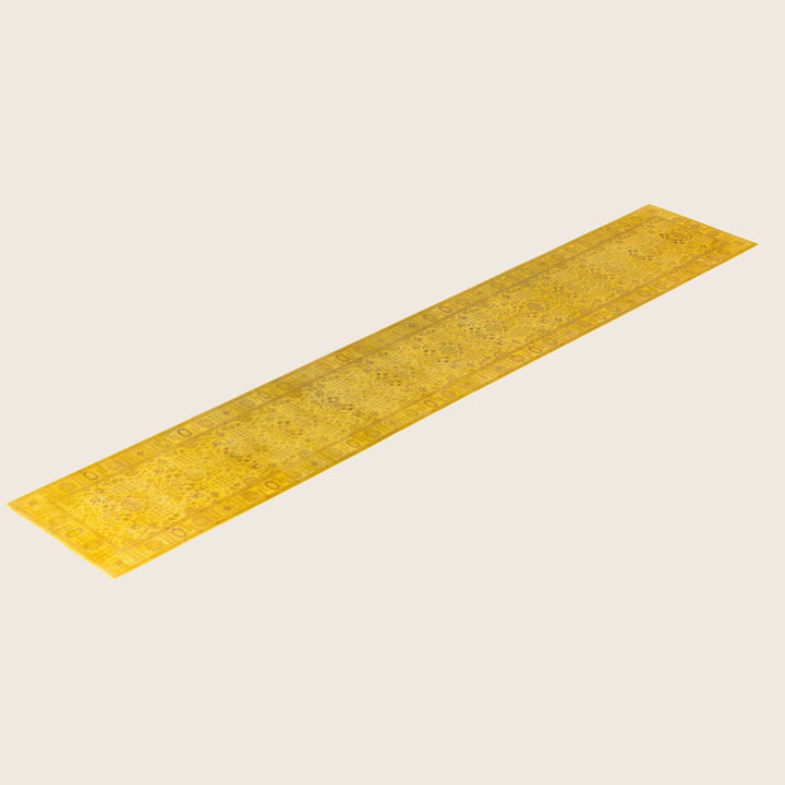 Yellow Traditional Samsara Wool Runner - 3' x 17'7"