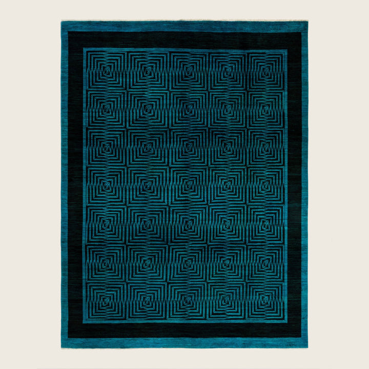 Blue Traditional Samsara Wool Rug - 7'10" x 10'1"