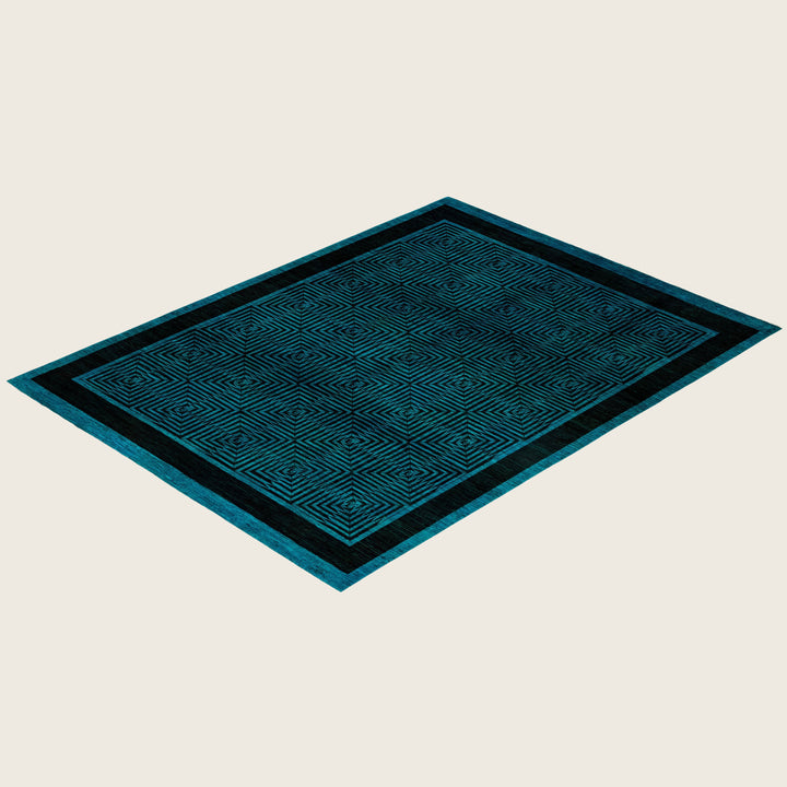 Blue Traditional Samsara Wool Rug - 7'10" x 10'1"