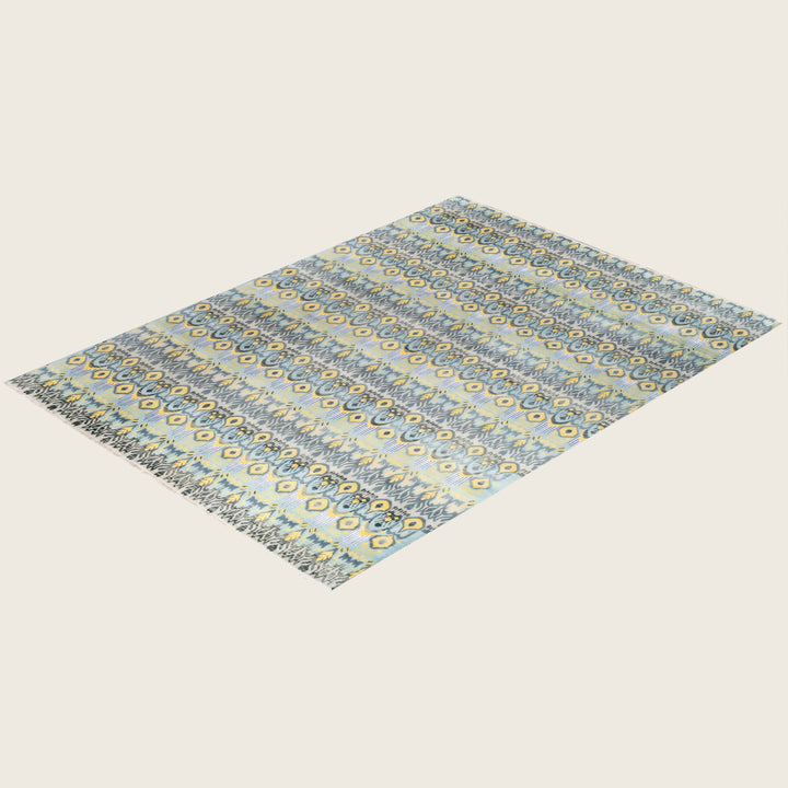 Beige Traditional Ikat Wool Rug - 9'1" x 12'2"