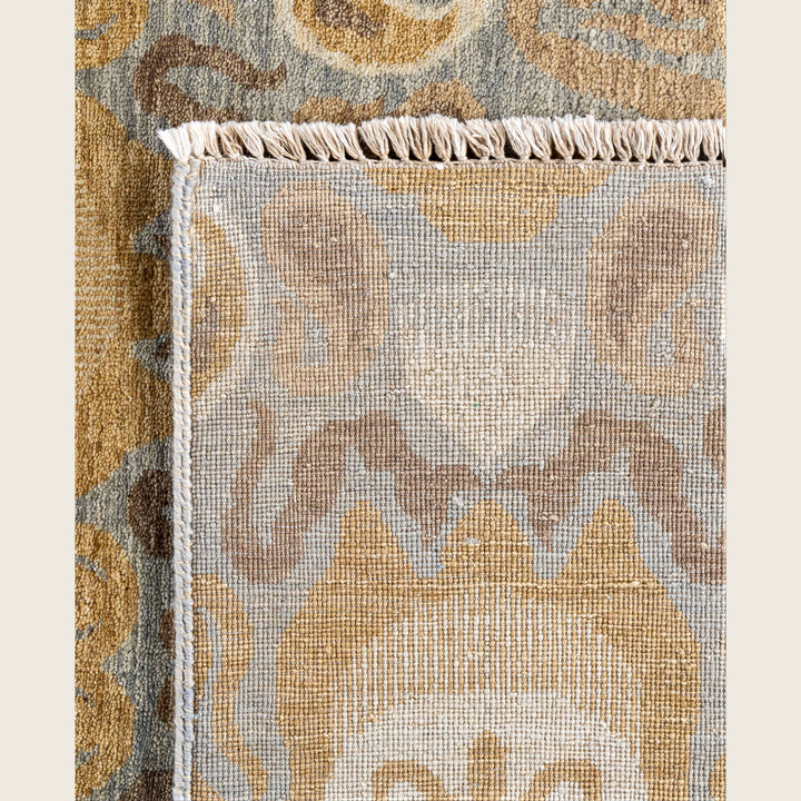 Grey Traditional Ikat Wool Rug - 9'2" x 12'2"