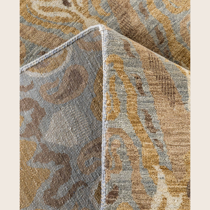 Grey Traditional Ikat Wool Rug - 9'2" x 12'2"