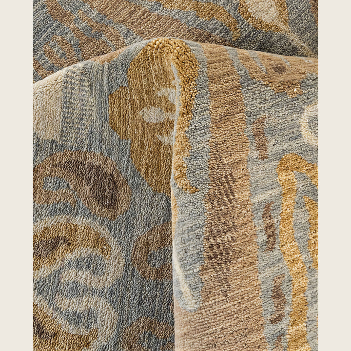 Grey Traditional Ikat Wool Rug - 9'2" x 12'2"