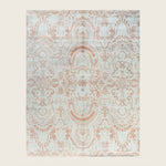 Grey Traditional Ikat Wool Rug - 8' x 10'4"