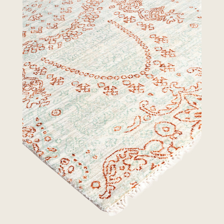 Grey Traditional Ikat Wool Rug - 8' x 10'4"