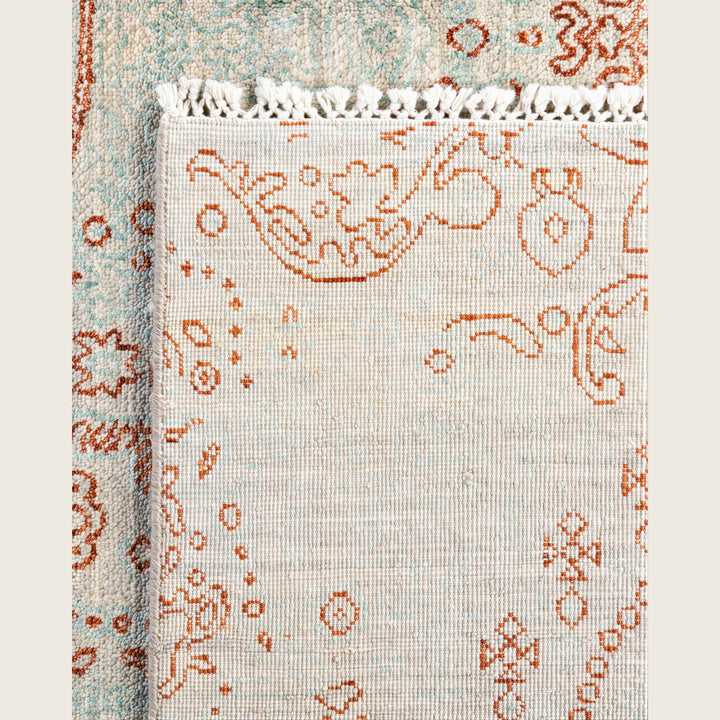 Grey Traditional Ikat Wool Rug - 8' x 10'4"