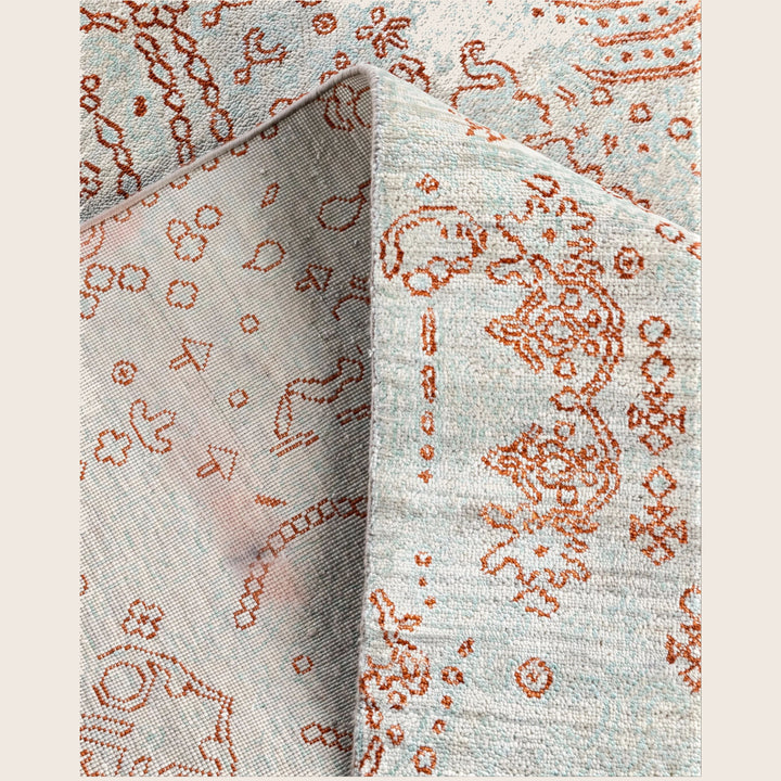 Grey Traditional Ikat Wool Rug - 8' x 10'4"
