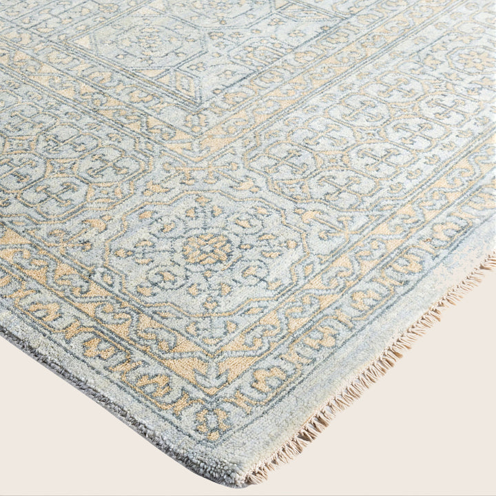 Grey Traditional Ikat Wool Rug - 8'1" x 10'1"
