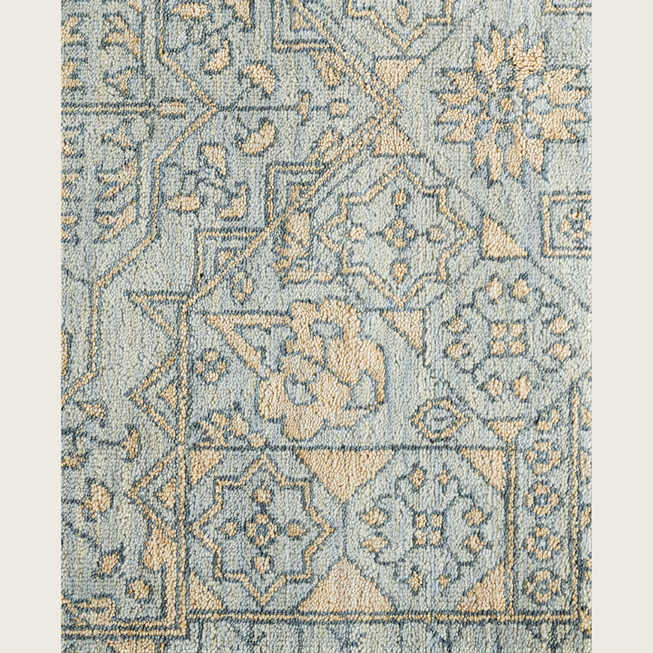 Grey Traditional Ikat Wool Rug - 8'1" x 10'1"