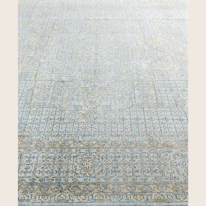 Grey Traditional Ikat Wool Rug - 8'1" x 10'1"