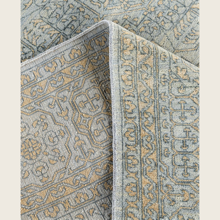 Grey Traditional Ikat Wool Rug - 8'1" x 10'1"