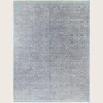 Grey Traditional Ikat Wool Rug - 9'2" x 12'2"