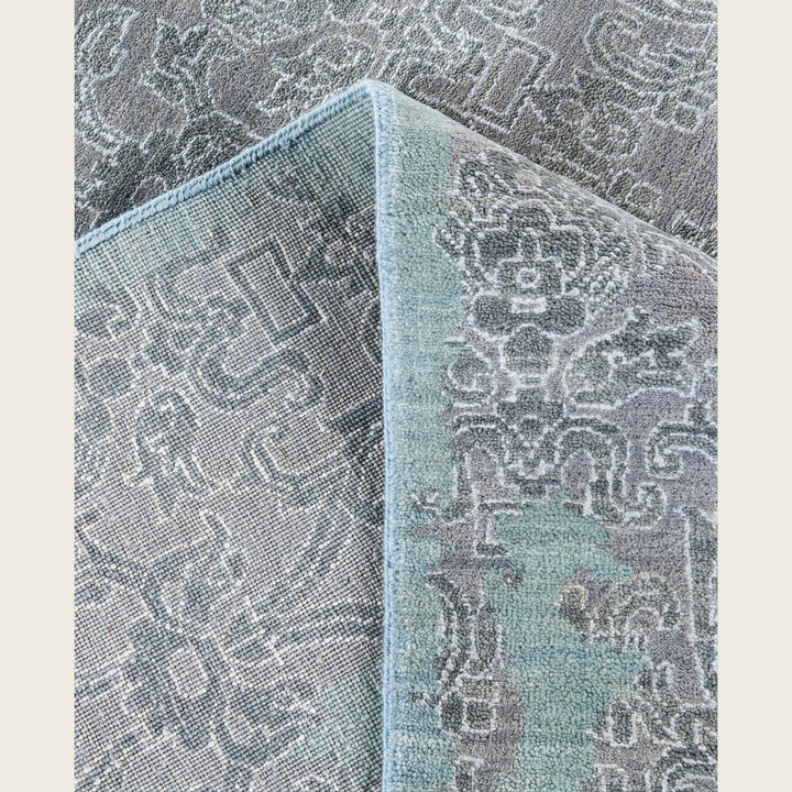 Grey Traditional Ikat Wool Rug - 9'2" x 12'2"