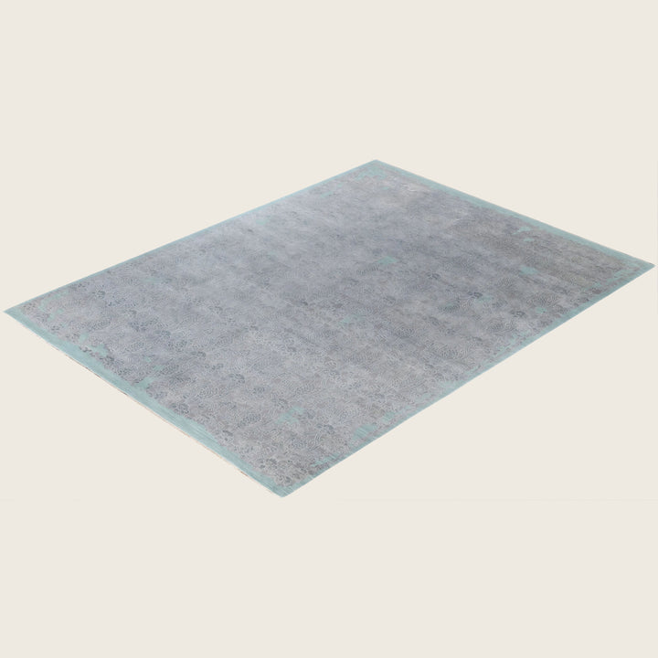 Grey Traditional Ikat Wool Rug - 9'2" x 12'2"