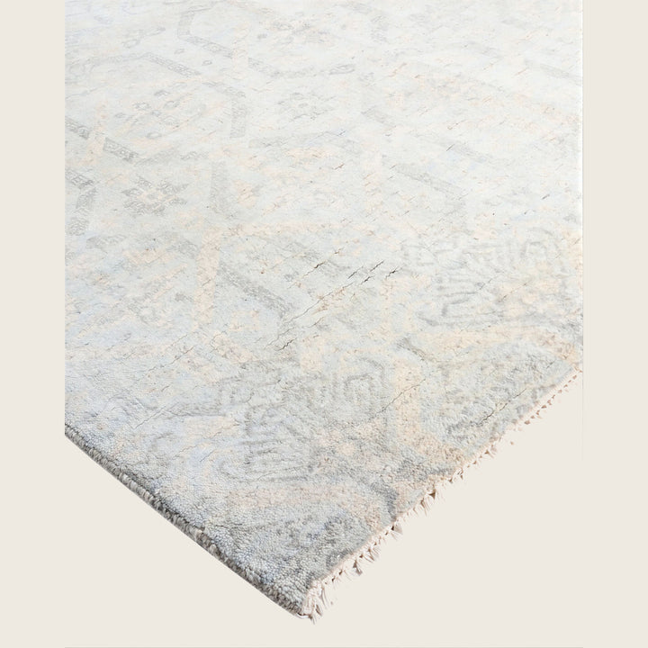 Grey Traditional Ikat Wool Rug - 8'3" x 10'3"