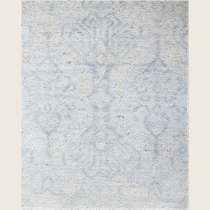 Grey Traditional Ikat Wool Rug - 8'3" x 10'3"
