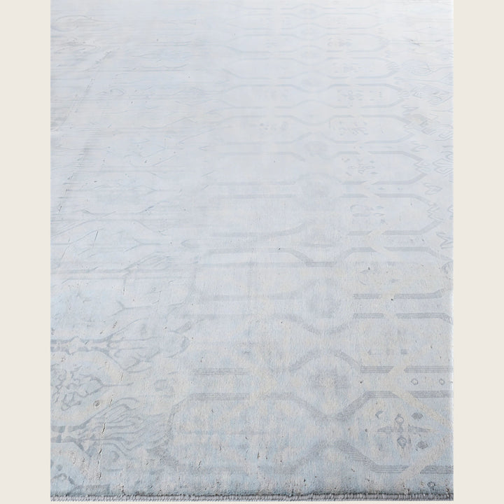 Grey Traditional Ikat Wool Rug - 8'3" x 10'3"