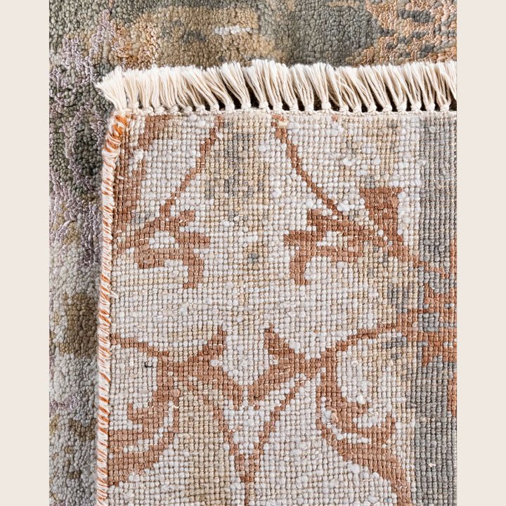 Brown Traditional Ikat Wool Rug - 8'1" x 10'